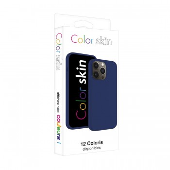 Coque premium Color Skin pour iPhone 14 couleur Bleu fonçé