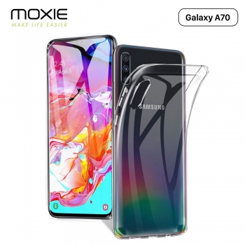 Moxie Coque Galaxy A70 [Skintrans] Coque en TPU Souple Transparente Ultra Fine pour Samsung Galaxy A70 (2019) - Transparent