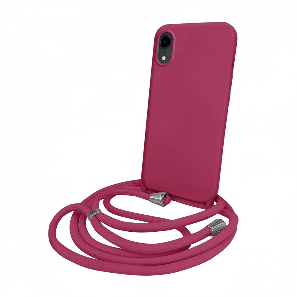 Coque premium Color Lace avec tour de cou 8mm pour iphone XR - Lie de vin
