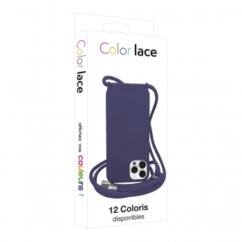 Coque premium Color Lace avec tour de cou 8mm pour iphone 11 - Bleu foncé