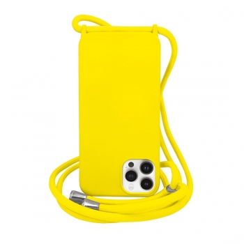 Coque premium Color Lace avec tour de cou 8mm pour iphone 11 - jaune