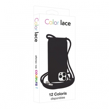 Coque premium Color Lace avec tour de cou 8mm pour iphone 14 - Noir