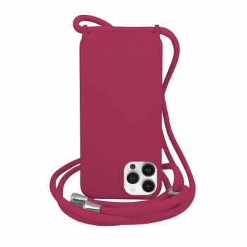 Coque premium Color Lace avec tour de cou 8mm pour iphone 14 - Lie de vin
