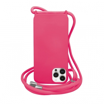 Coque premium Color Lace avec tour de cou 8mm pour iphone 14 - Rose vif