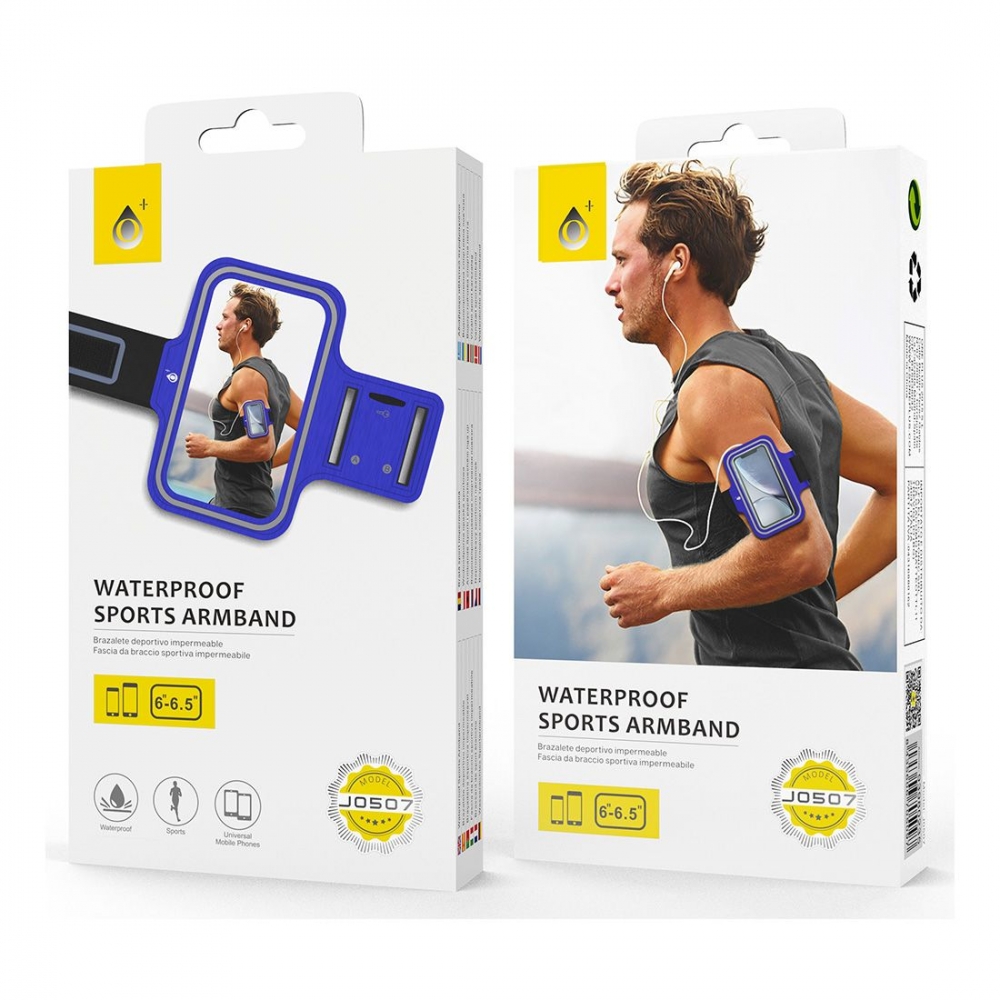 Brassard sport pour smartphone jusqu'à 6,5" JO507 - Bleu