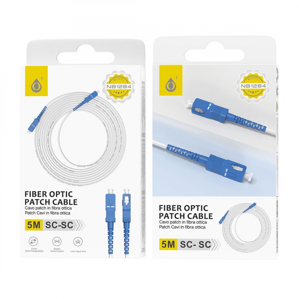 Cable fibre optique NB1284 5M - blanc