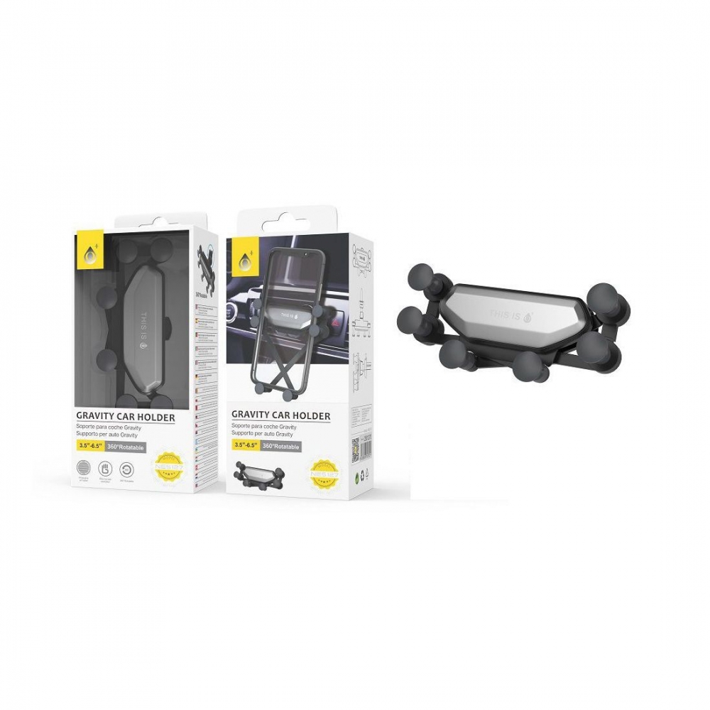 Support voiture grille d'aeration  Gravity car NE5127 - Gris