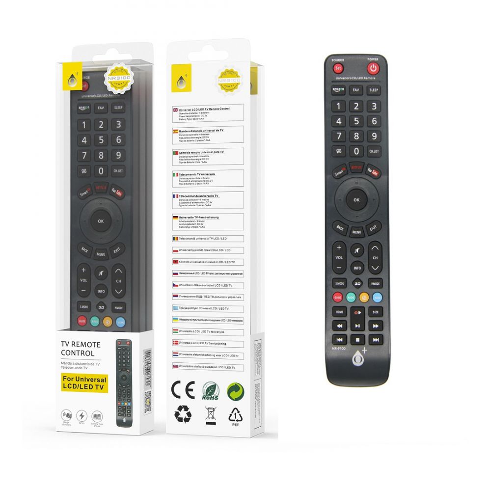 Télécommande universelle pour TV compatible toute marque NR9100
