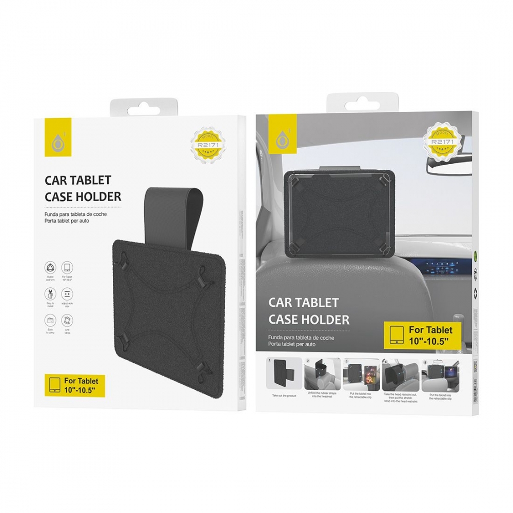 Support voiture tablette appuie tete pour tablette R2171 Noir