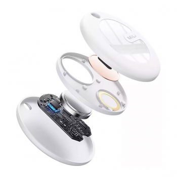 Mili Tag Localisateur avec Porte Clefs Apple Find My - Blanc