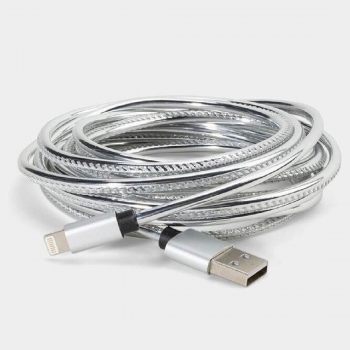 Cable de charge Irisé Type-C vers lightning - 1.5M - Argent