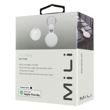 MiLi Mitag Lot de 2 étiquettes de suivi Bluetooth pour iOS, localisateur  d'articles compatible avec Apple Find My Bagages, tracker étanche IP67 pour