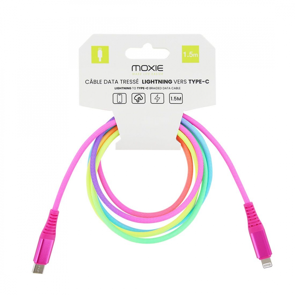 Cable de charge arc en ciel Type-C vers Lightning - 1.5M