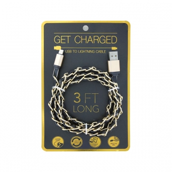 Cable de charge lightning en metal type anse sac à main - 0.9 mètre