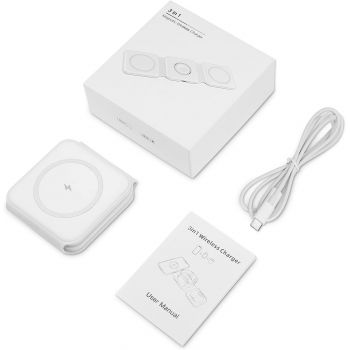 Chargeur Sans fil de Bureau 3 En 1 pour Smartphone / Montre Apple /  Ecouteurs DEVIA