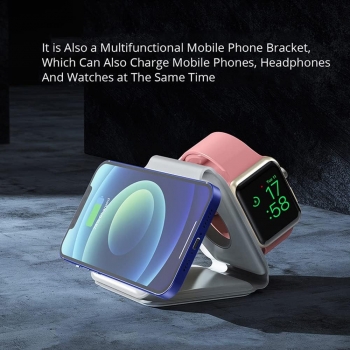 Chargeur sans fil 3 en 1 15W magsafe pour smartphone / Airpods et Apple watch