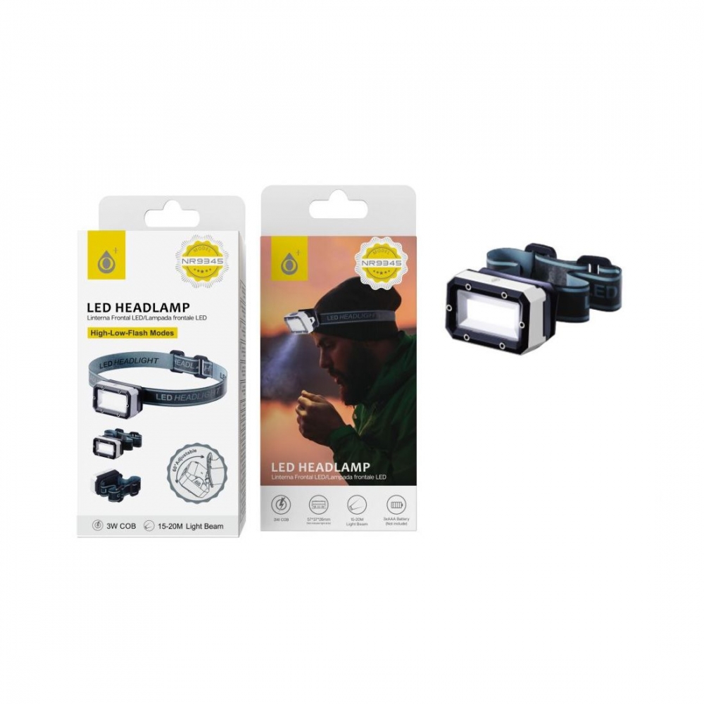 Lampe frontale ajustable à led rectangulaire 3W NR9345