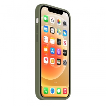 Coque Silicone Moxie BeFluo Fine et Légère pour iPhone 15 Pro Max, Intérieur Microfibre - Kaki