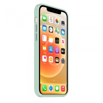 Coque Silicone Moxie BeFluo Fine et Légère pour iPhone 15 Pro Max, Intérieur Microfibre - Menthe