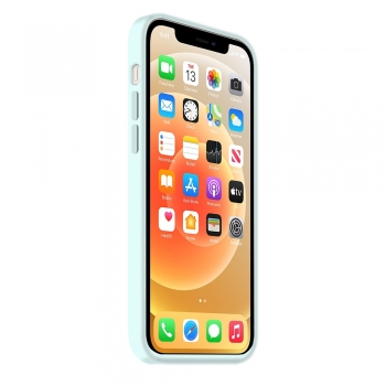 Coque Silicone Moxie BeFluo Fine et Légère pour iPhone 15 Pro Max, Intérieur Microfibre - Bleu glacier