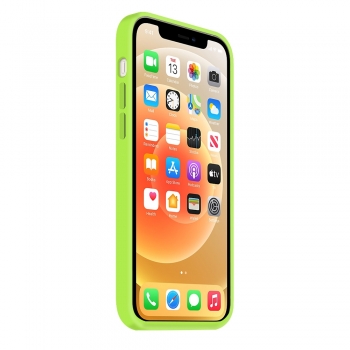 Coque Silicone Moxie BeFluo Fine et Légère pour iPhone 15 Pro max, Intérieur Microfibre - Vert pomme