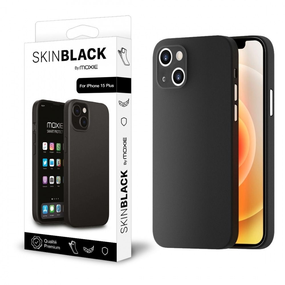 Housse ultra fine (0.25mm) Moxie Skin pour iPhone 15 Plus 6.7" coloris Noir
