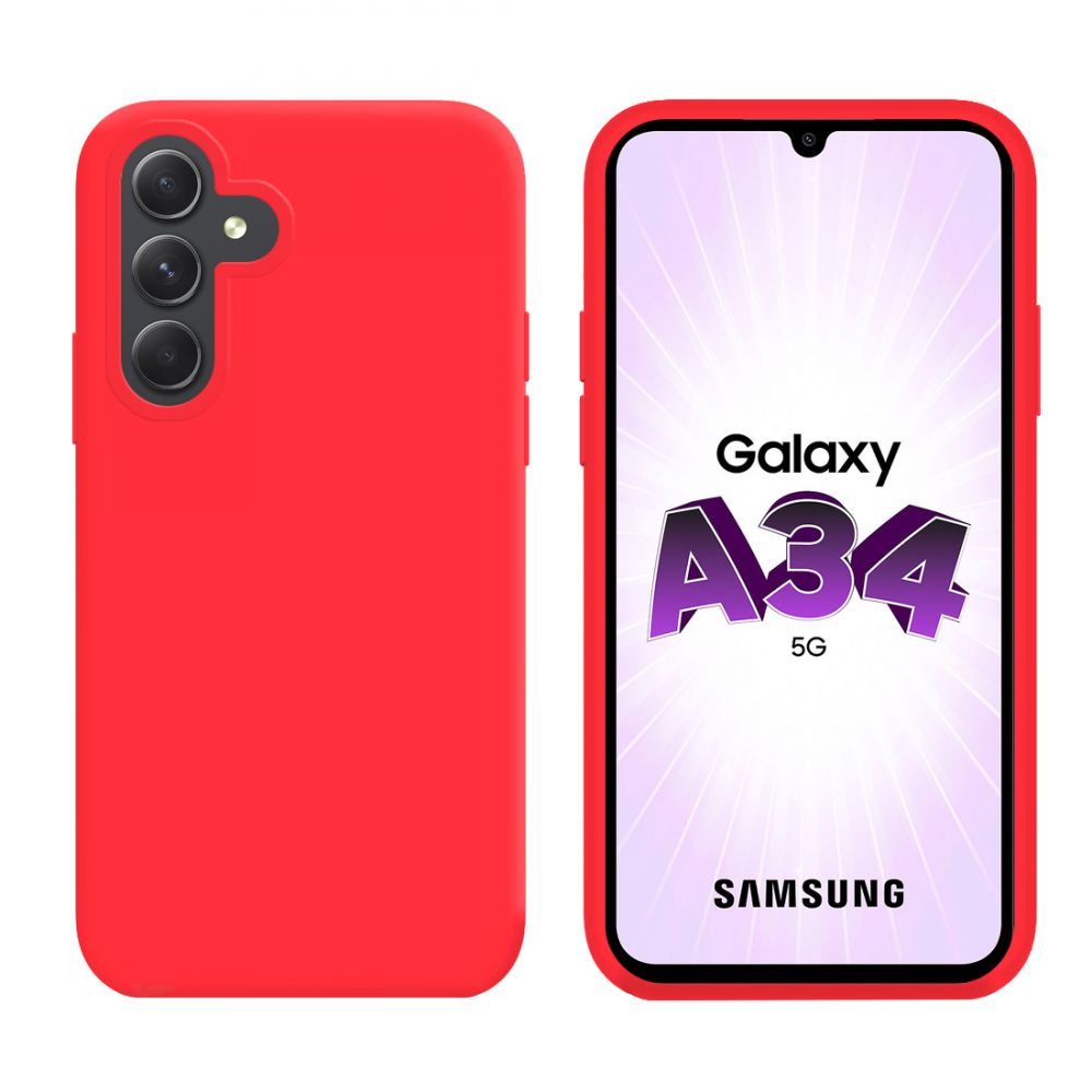Coque premium Color Skin pour Galaxy A34 rouge