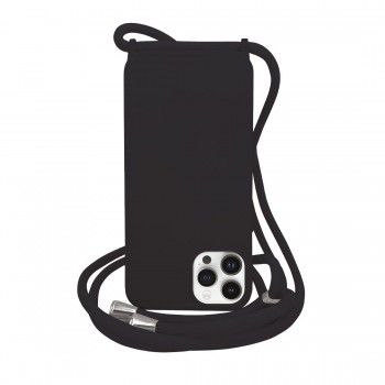 Coque premium + lacet Color lace pour iphone 15 Plus - Noir