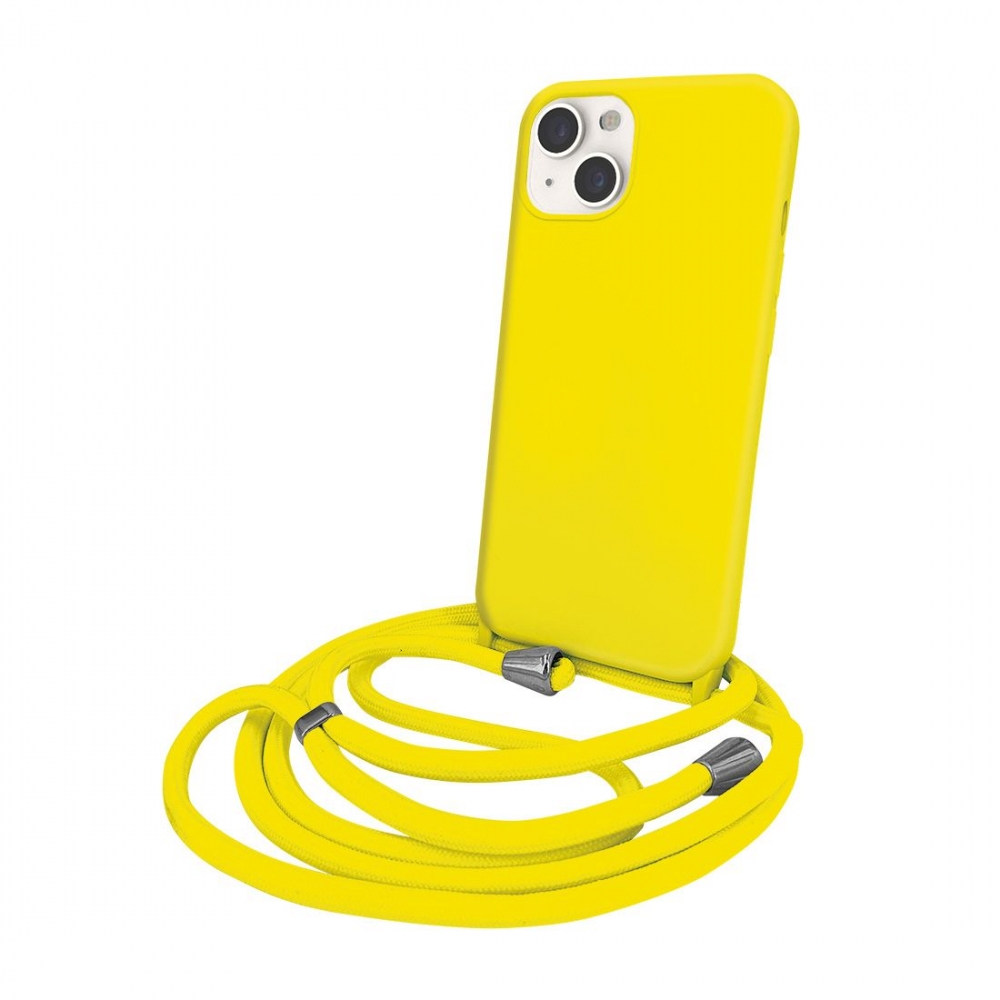 Coque premium + lacet Color lace pour iphone 15 - jaune