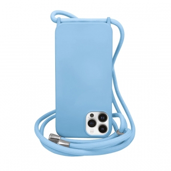Coque premium + lacet Color lace pour iphone 15 - bleu glacier