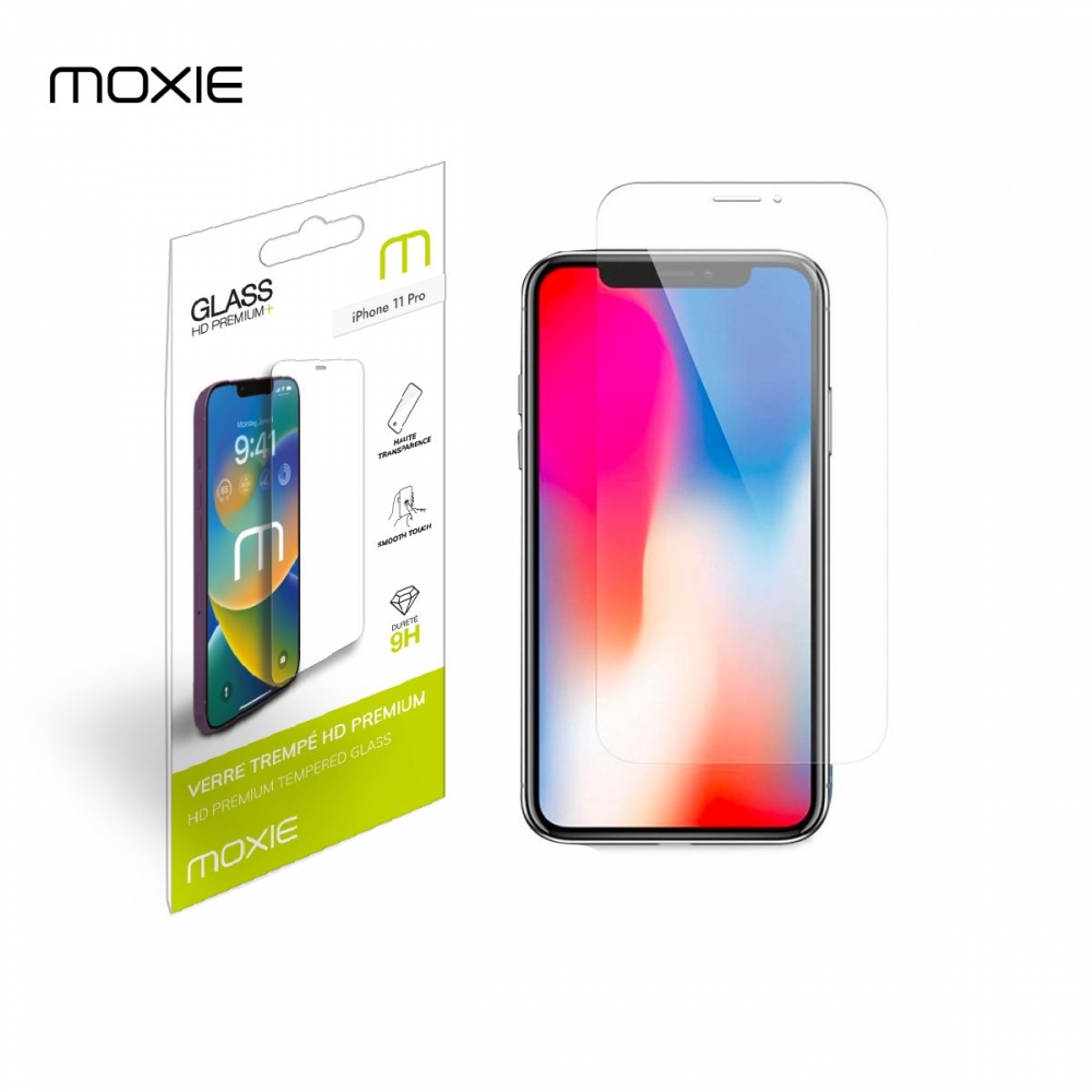 Protection d'écran iPhone 11 Pro en Verre Trempé, Moxie [HD Premium+] Film  en Verre Trempé pour iPhone 11 Pro - Transparent