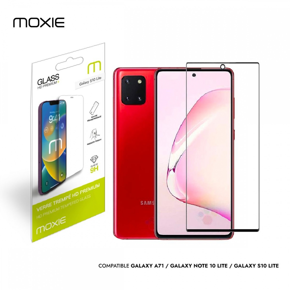 Protection d'écran Samsung Galaxy S10 Lite / Note 10 Lite en Verre Trempé, Moxie [HD Premium+] Film en Verre Trempé pour Samsung Galaxy S10 Lite / Note 10 Lite - Transparent