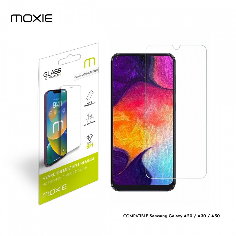 Protection d'écran Film Samsung Galaxy A20 en Verre Trempé, Moxie [HD  Premium+]