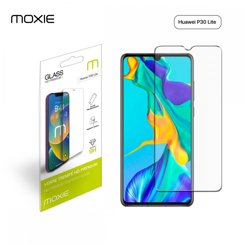 Protection d'écran Huawei P30 Lite en Verre Trempé, Moxie [HD Premium+] Film en Verre Trempé pour Huawei P30 Lite - Transparent