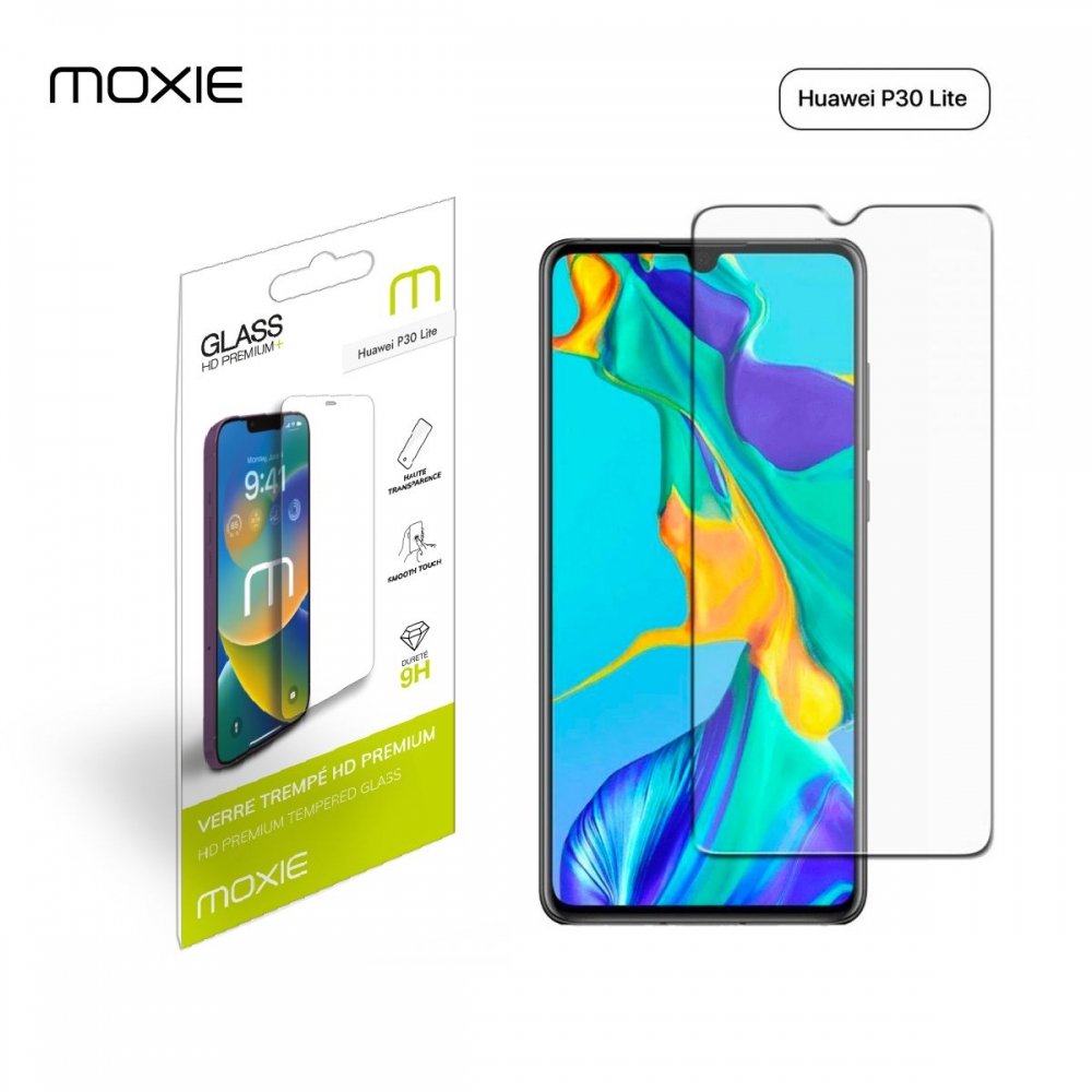 Protection d'écran Huawei P30 Lite en Verre Trempé, Moxie [HD Premium+]  Film en Verre Trempé pour Huawei P30 Lite - Transparent