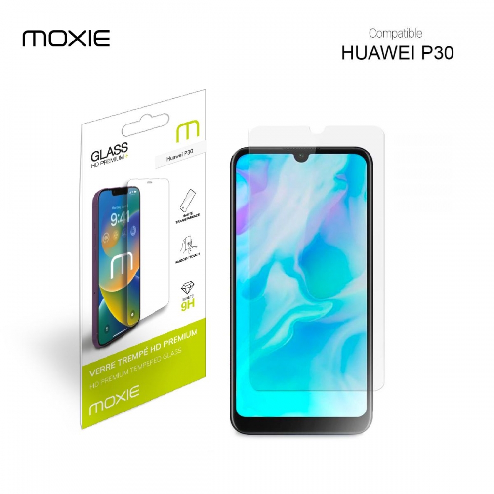 Protection d'écran Huawei P30 en Verre Trempé, Moxie [HD Premium+] Film en Verre Trempé pour Huawei P30 - Transparent