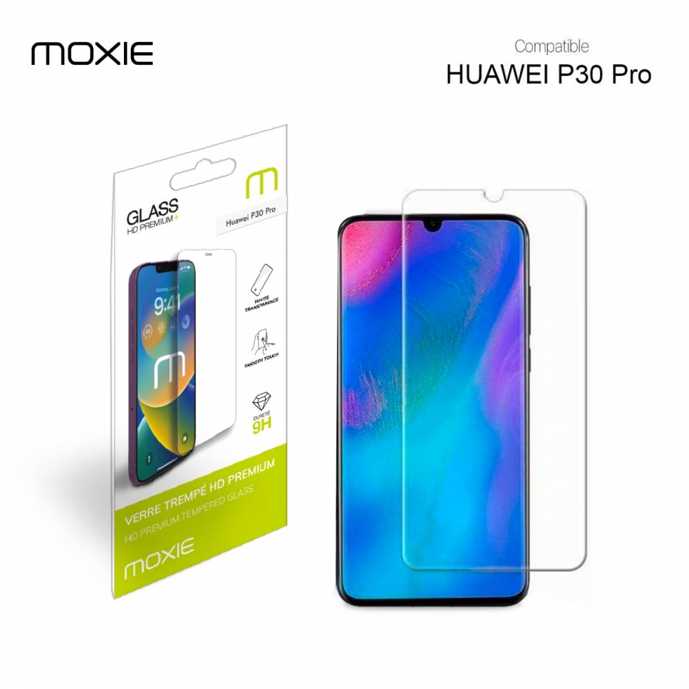 Protection d'écran Huawei P30 Pro en Verre Trempé, Moxie [HD Premium+] Film en Verre Trempé pour Huawei P30 Pro - Transparent