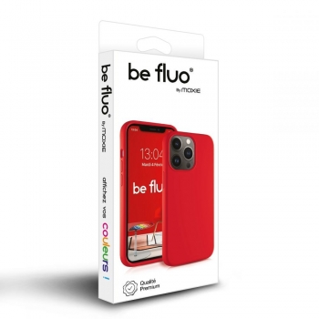 Moxie Coque silicone iPhone 12 mini 5.4" [BeFluo] - Intérieur Microfibre, Coque Anti-chocs et Anti-rayures pour iPhone 12 Mini 5.4" - Rouge