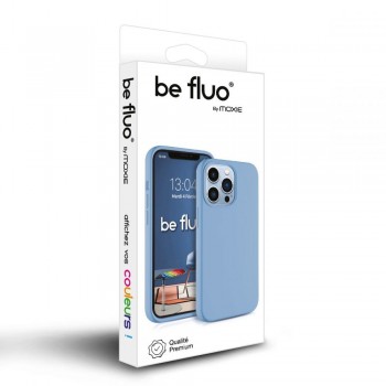 Moxie Coque silicone iPhone 12 mini 5.4" [BeFluo] - Intérieur Microfibre, Coque Anti-chocs et Anti-rayures pour iPhone 12 Mini 5.4" - Bleu acier