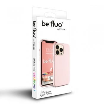 Moxie Coque silicone iPhone 12 / 12 Pro 6.1" [BeFluo] - Intérieur Microfibre, Coque Anti-chocs et Anti-rayures pour iPhone 12 / 12 Pro 6.1" - Rose clair