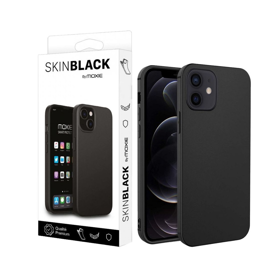 Housse ultra fine (0.25mm) Moxie Skin pour iPhone 12 Mini 4.7" coloris Noir