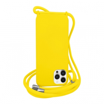 Coque premium + lacet Color lace pour iphone 15 Pro Max - jaune