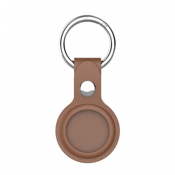 Porte clef en simili cuir Airtag - NR9223 -Marron