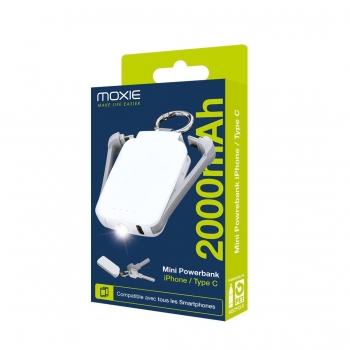 Powerbank Porte Clefs Blanc...