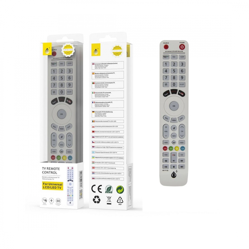 Télécommande universelle pour TV toute marque  NR9100 - blanc