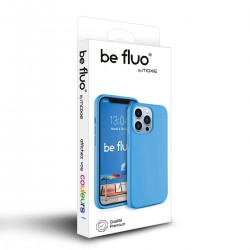 Coque Silicone Moxie BeFluo Fine et Légère pour iPhone 16e, Intérieur Microfibre - bleu clair