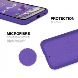 Coque Silicone Moxie BeFluo Fine et Légère pour iPhone 16e, Intérieur Microfibre - violet