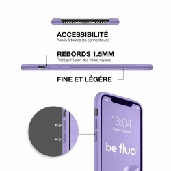 Coque Silicone Moxie BeFluo Fine et Légère pour iPhone 16e, Intérieur Microfibre - lilas
