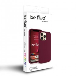 Coque Silicone Moxie BeFluo Fine et Légère pour iPhone 16e, Intérieur Microfibre - Lie de vin