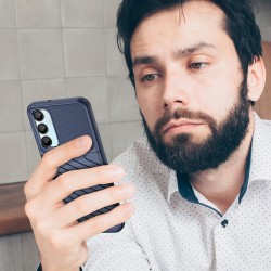 Coque de protection TPU effet texturé Galaxy A26 bleu